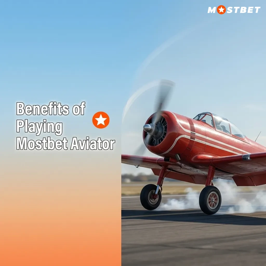 Infographic titled “Benefits of Playing Mostbet Aviator” listing gameplay perks, INR payments, mobile access, demo mode, and bonuses