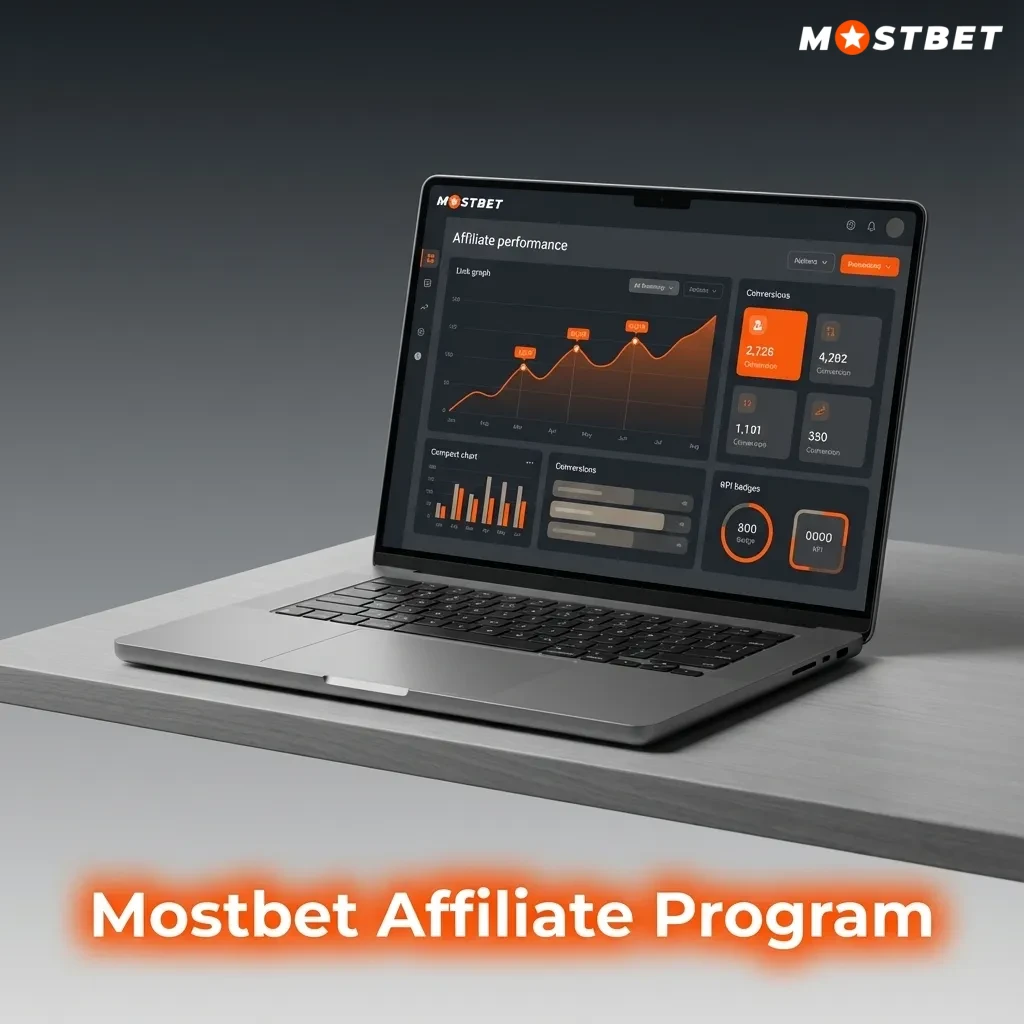 Banner for Mostbet affiliate program targeting India, highlighting high commissions, fast payouts via UPI/PayTM, and manager support
