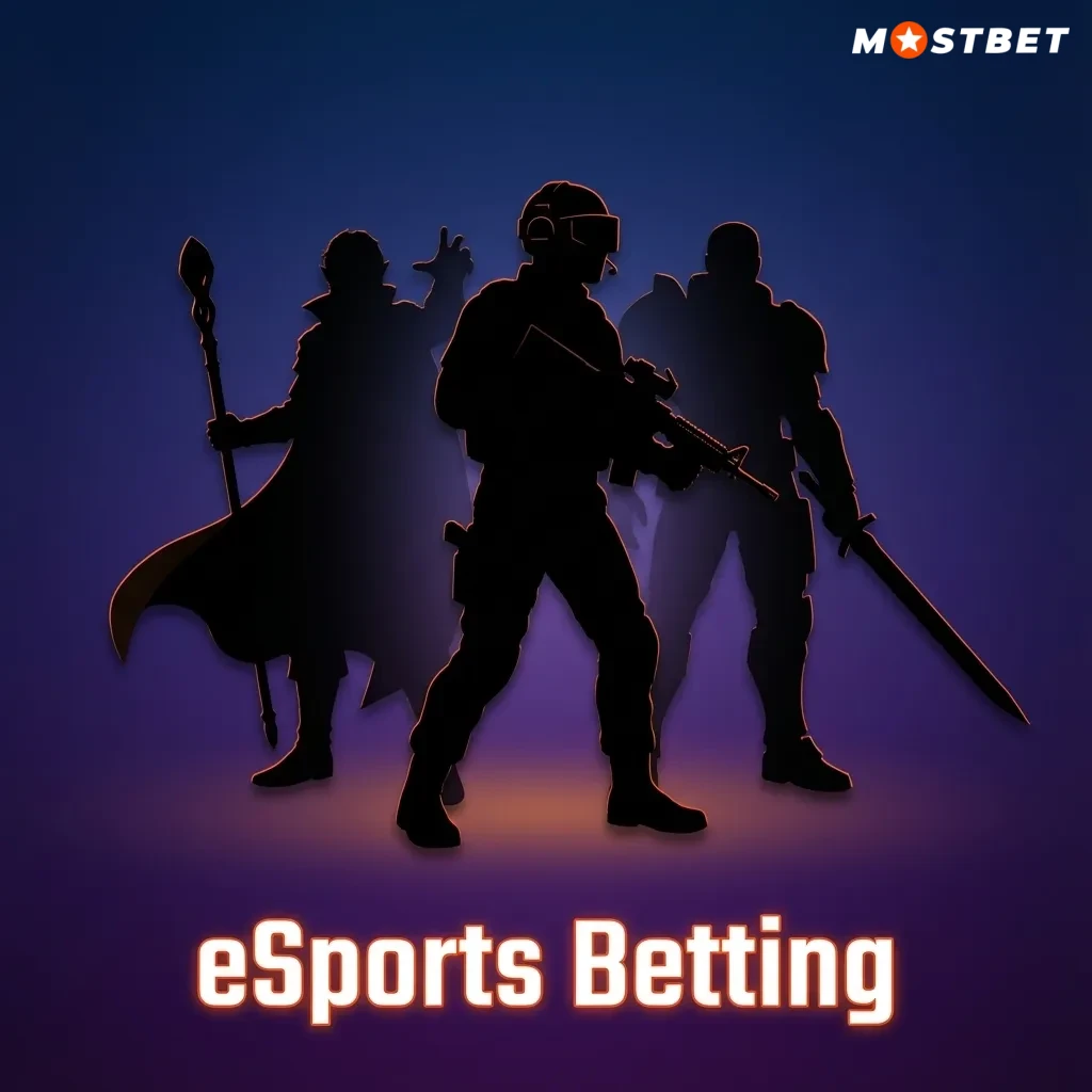Mostbet eSports betting interface showing odds and markets for Dota 2, CS2, League of Legends and other popular titles