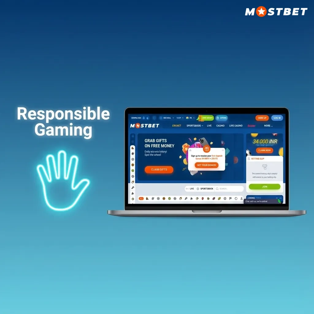Illustration of a calm bettor using Mostbet responsible gaming tools to set limits and keep gambling fun and controlled