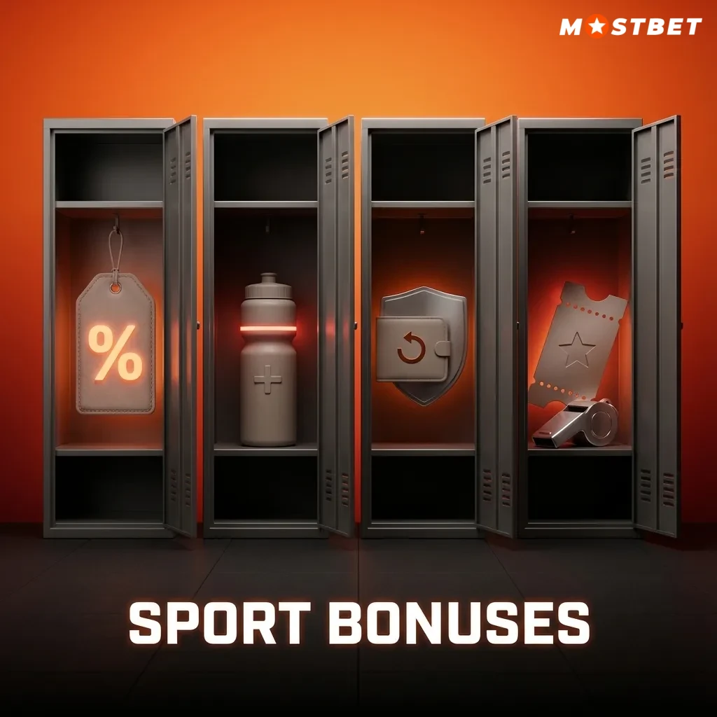 Sport Bonuses banner highlighting Indian sports welcome bonus, free bets, cashback, and accumulator boost offers for bettors